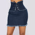 Jeans Lace Up Skirt Women's High Waist Bodycon - menochic